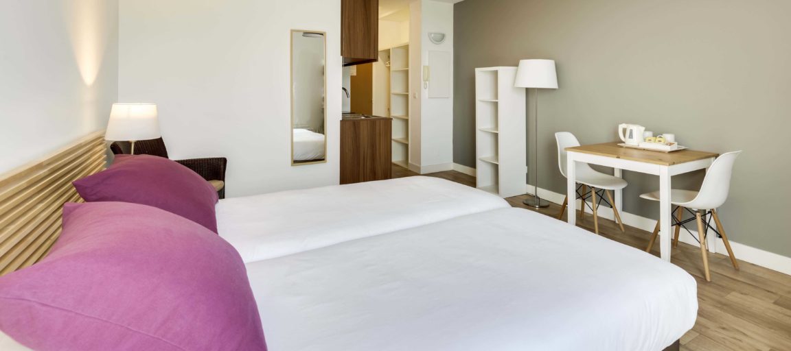 Appart'hôtel à Pau - Chambre Studio Supérieur lit jumeaux Victoria Garden