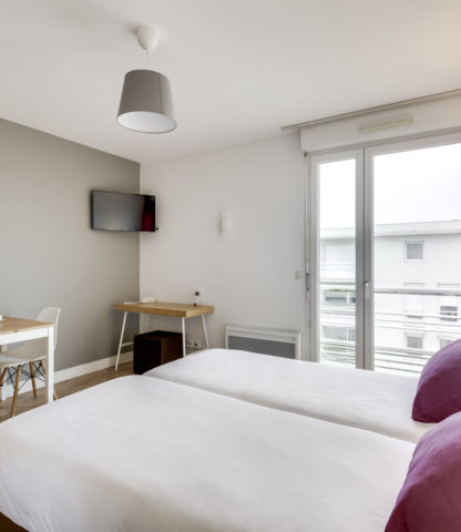 Appart'hôtel à Pau - Chambre Studio Supérieur lit jumeaux Victoria Garden